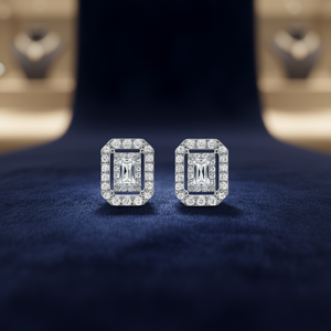 Pendientes de Diamantes en Oro Blanco, Corte Esmeralda, Color D, Naturales, Certificados por GIA, Joyería Clásica para Mujer, para Boda - Product Image 2