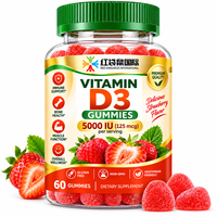 Gummies de Vitamine D3 Personnalisées OEM ODM Marque Privée – Soutien Nutritionnel Quotidien, Formule Sur Mesure, 60 Unités, Saveur Fraise