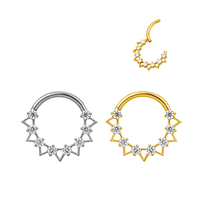 ASTM F136 Implant Grade Titane Bijoux Or Poli Creux Spike Segment Anneau Hoop Nez Rinh Boucle D'oreille Piercing Bijoux De Corps