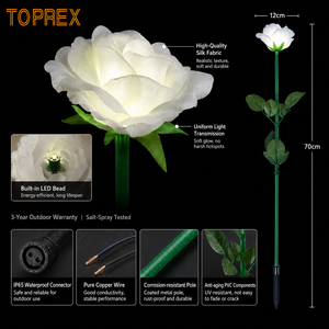 Toprex Decor Outdoor IP65 LED Rose <strong>Flower</strong> <strong>Light</strong> Commercial Landscape Wedding Event Project Motif Stake Garden Lighting - Product Image 3