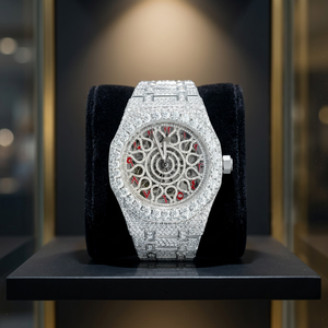 Reloj Mecánico Iced Out con Esfera de Acero Inoxidable, Números Arábigos, Visualización de Fecha, Cierre Oculto, Reloj de Pulsera de Lujo y Moda - Product Image 3
