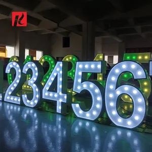 Kexian 맞춤형 공장 직접 LED 천막 기호 천막 숫자 문자 3ft 4ft 5ft 거대한 muti 색상 큰 LED 전구 표시