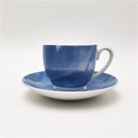 Ensemble tasse et soucoupe en porcelaine blanche brillante émaillée de 80 ml, 120 ml, 180 ml pour cappuccino, latte, café et thé