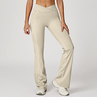 Pantalons évasés en gros, taille haute en forme de V, contrôle du ventre, tissus doux, avec des options pour les poches
