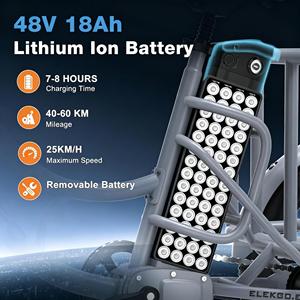 Batterie au lithium LiFePO4 3,7 V 18650 pour vélos électriques européens, 2500 mAh, 1000 cycles, longue portée, performance stable - Product Image 3