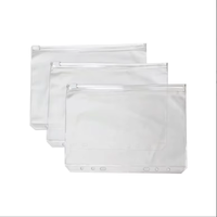 Classeur de budget transparent A5 A6 à 6 trous, pochettes à monnaie, organiseur de documents, classeur à fermeture éclair, pochettes de remplissage en plastique