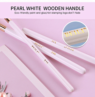 Kit de pinceaux de maquillage cométique professionnel avec manche en bois blanc 7 pièces le plus populaire ensemble de pinceaux de mélange de fard à paupières pour fond de teint en cheveux naturels