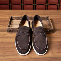 Mocassins en Cachemire Italien Décontractés pour le Quotidien, Chaussures Souples en Cuir Givré pour Hommes, Pointures 46-48