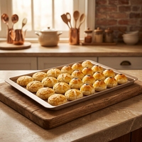 MIXWARES Plaque de cuisson carrée en aluminium doré pour la maison et la cuisine, 58x40cm - Plaque antiadhésive pour gâteaux, biscuits et pâtisseries, compatible four