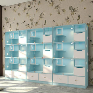 बिल्लियों के लिए वेंटिलेशन और ऐक्रेलिक दरवाजे के साथ सुरक्षित और आरामदायक बड़े मल्टी-लेयर बिल्ली बोर्डिंग कैबिनेट - Product Image 5