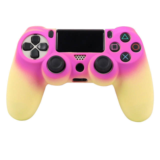 Soft Silicone Case for PS4 DualShock 4 Controller, Shockproof Anti-sweat Protector with Gradient Ombre Design