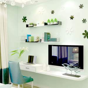 Étagère murale en bois à deux niveaux avec crochet en tissu Organisateur d'entrée Porte-manteaux Porte-clés Porte-courrier pour le salon - Product Image 5