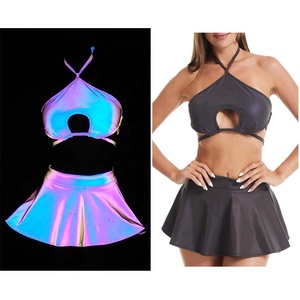 Falda Mini Reflectante con Estampado de Hongos Iridiscentes de Arcoíris, Moderna y de Alta Visibilidad para Mujer, MOQ Bajo - Product Image 6