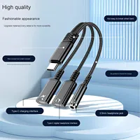 Connecteurs 4-en-1 Type-C Câble adaptateur audio numérique à charge rapide Un trois appareils USB tressés 2A Convertisseur auxiliaire pour écouteurs