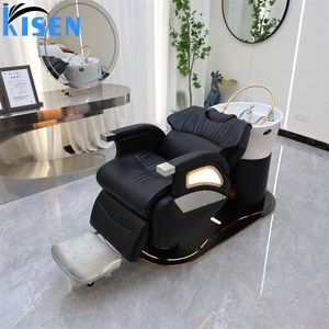 KISEN Sillón de Lavado de Cabello Eléctrico Totalmente Automático para Salón, Cama de Masaje para Peluquería, Silla de Lavado de Cabello con Gravedad, Silla de Masaje Corporal Completo para Champú - Product Image 1