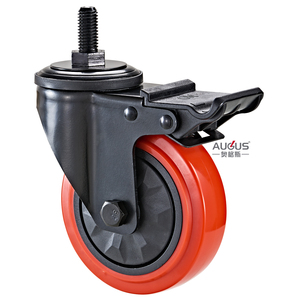 Black Lacquered <strong>4</strong> <strong>5</strong> 6 <strong>Inch</strong> Red PU Caster Wheel for Industrial or <strong>Trolley</strong> - Product Image 5