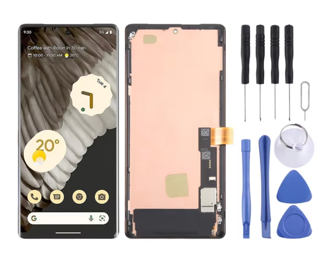 For Google Pixel 7 Pro GP4BC GE2AE OLED LCD Screen Digitizer Full Assembly with Frame