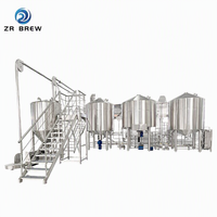 Système de brasserie de bière entièrement automatisé commercial de 1000 L, 3 unités, ligne de production complète de machines à fabriquer de la bière