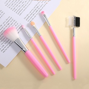 Conjunto de 5 Pincéis de Maquiagem Portáteis para o Rosto, Incluindo Pincel de Corretivo, Pincel Leque, Pincéis para Sombra e Sobrancelha, Cerdas Sintéticas - Product Image 3