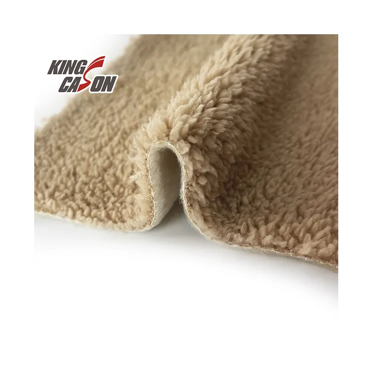 Kingcason China Factory 100% Polyester Microfiber Cheap Winter Warm Baby Compound Sherpa & Brush Blankets Fabric for Coat