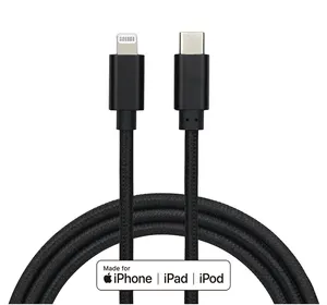 20w pd fast charging cable usb c to 8PIN charging data cable wire quick charge nylon cables