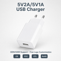 Chargeurs muraux ignifuges 5V 1A 5V 2A, adaptateurs USB avec prise EU, certifiés CE et RoHS pour téléphone portable et écouteurs