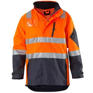 BOWINS Hi Vis Sicherheits funktion Leichte wasserdichte Jacke mit vollständig versiegelten Nähten