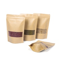 Sacs à soufflet en papier kraft imprimé laminé refermables avec fermeture éclair pour aliments pour animaux, collations, amandes – Doypack