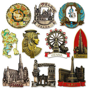 定制耐用镀金金属冰箱贴，形状独特，设计精美，磁性装饰品，促销礼品 - Product Image 1