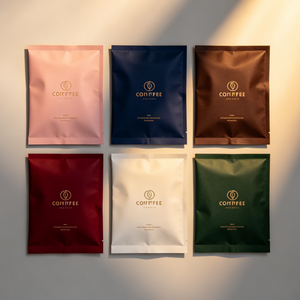 Sachets d'emballage portables vierges personnalisés, blancs, pour café 10g, en aluminium mat, sans valve ni fermeture éclair, pour mini-café filtre - Product Image 2