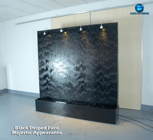 <span class=keywords><strong>Mur</strong></span> d'eau au design majestueux avec taille personnalisée, cascade murale à rayures noires - Product Image 2