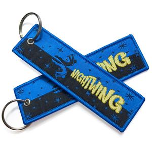 Yuewen Fashion Cheap Logo Fabric Woven Keychain Jet Tag <b>Custom</b> Cute Keychains Cartoon Keytag - Product Image 3