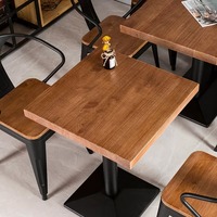 Table à manger pliable en bois massif avec chaises, pieds en métal, style industriel nordique américain simple et moderne, mobilier pour la maison