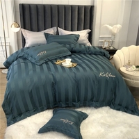 Échantillon gratuit de linge de lit brodé pour hôtel 100% coton satin housse de couette parure de lit