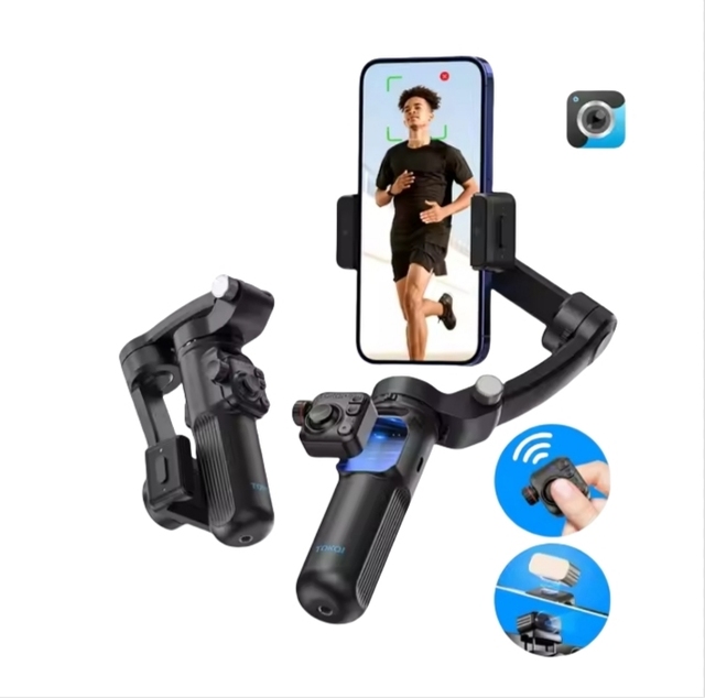 2025 New M02 3 Gimbal Stabilizer AI Face Tracking Camera 360-Degree Smart Portable Foldable Smartphone Tripod Anti-Shake Stand