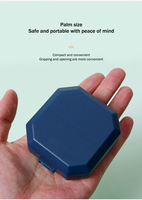 Boîte à pilules hexagonale en plastique pour 6 jours, noire, portable, petite et efficace, idéale pour les voyages d'affaires et les déplacements.