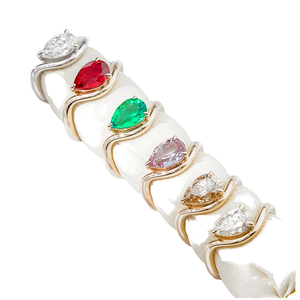 แหวนหมั้นเพชรเม็ดลูกแพร์สำหรับผู้หญิงขนาด9K 10K 14K 18K ได้รับการรับรองด้านข้างจากธรรมชาติจาก1.0CT - Product Image 4