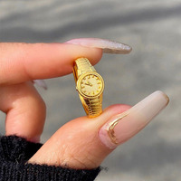 Fine Jewelry Bague de montre réglable personnalisée en argent sterling S925 plaqué or pour femme