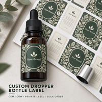Individuell Bedruckte Kosmetik-Kunstpapier-Etiketten Farbdruck Matt Botanische Tropfflaschen-Etiketten