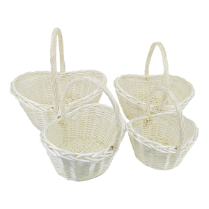 Cesta de mimbre tejida blanca para frutas, bonita cesta de flores para boda con decoración <span class=keywords><strong>natural</strong></span> hecha a mano para el hogar, 10% de descuento, venta al por mayor - Product Image 6