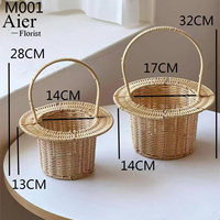 Aierflorist – Panier à fleurs en rotin naturel, moderne, étanche, durable, avec poignée, pour la maison et le jardin, vente en gros, faible MOQ