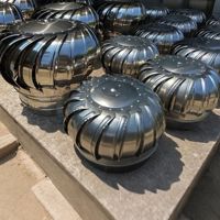 Ventilateur d'extraction à énergie éolienne en acier inoxydable pour toiture, capot rotatif sans alimentation pour aération d'entrepôt industriel