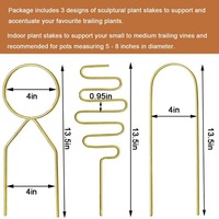 4 PCS Jardinière avec treillis Support durable pour la vie des plantes Treillis en fer doré Clôture pour plantes grimpantes