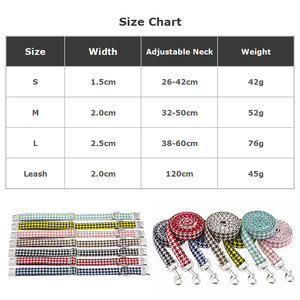 Conjunto de Correa y <span class=keywords><strong>Collar</strong></span> Ajustable y Duradero de Algodón y Lino de Lujo con Diseño de Pata de Gallo, Accesorios para Mascotas para Perros Pequeños, Gatos y Cachorros - Product Image 6