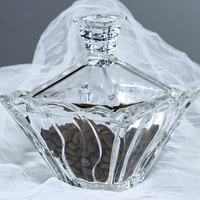 Pot à bonbons en verre cristal de luxe créatif et élégant avec couvercle épaissi, boîte à fruits secs, récipient de rangement alimentaire en verre pour la cuisine