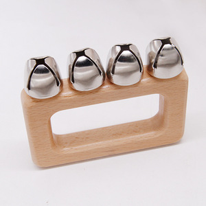 En gros, Carillon à main rectangulaire en bois à 4 anneaux, Instrument de percussion Orff, Instrument de musique, Jouet hochet pour bébé - Product Image 3