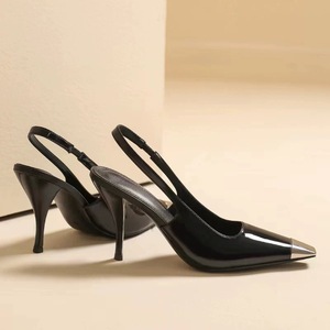 Sandalias de tacón alto tipo stiletto con punta abierta y cuadrada para mujer, zapatos cómodos para boda, con correa en el tobillo, diseño elegante en negro. - Product Image 3