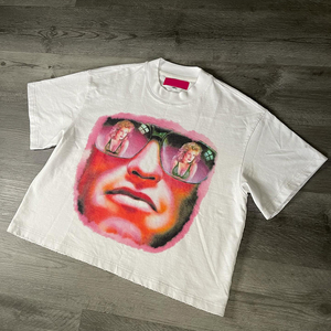 Vintage negro americano Size100 % algodón recortado hombres DTG estampado para 230G camiseta Boxy - Product Image 3