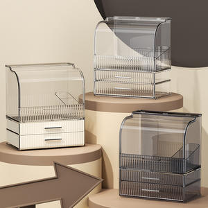 Caja de almacenamiento de cosméticos transparente con cajones, organizador de escritorio de gran capacidad para productos de maquillaje, cuidado de la piel y mascarillas faciales - Product Image 4