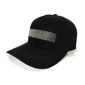 Atacado Bling Rhinestone logotipo personalizado Sport Dad Outdoor Waterproof Baseball Caps Chapéus para mulheres Homens com fita ajustável